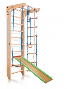 Spalliera in legno con scivolo – Allenamento e divertimento in casa