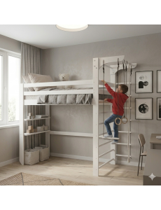 Letto per bambini con spalliera svedese – sonno, gioco e movimento in uno