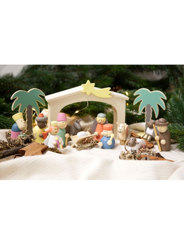 Presepe in legno "Storia di Natale"