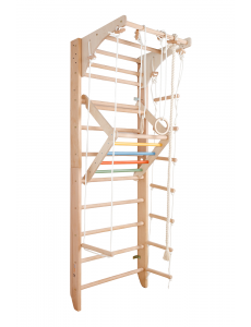 Scaletta in legno con barra mobile e accessori – Attrezzo da interno